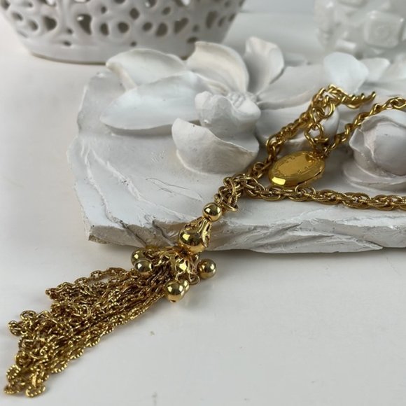 VINTAGE Double Chain Locket &  Tassel Charm Pendants - Picture 7 of 10